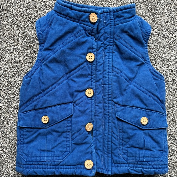 Genuine Kids by Oshkosh Blue Button Up Vest, Size 12 Months - Picture 2 of 7